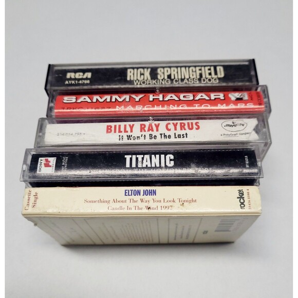 Lot Of 5 Cassettes Titanic Elton John Sammy Hagar Billy Ray Cyrus R. Springfield - Picture 2 of 5